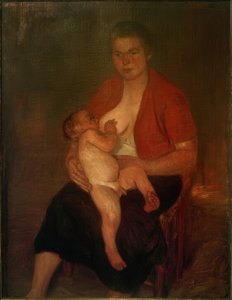 Mère avec enfant au sein