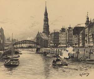 Dovenfleet mit Katharinenkirche - Fritz Stoltenberg