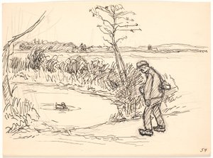 Le paysan au bord du lac gelé
