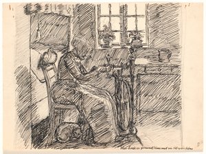 Ici vivait une vieille femme avec son chat et sa poule