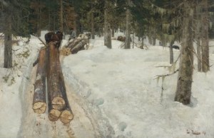 Transport de bois - Fritz Thaulow