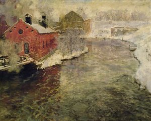 Usines près de la rivière Akers (Kristiania/Oslo) - Fritz Thaulow
