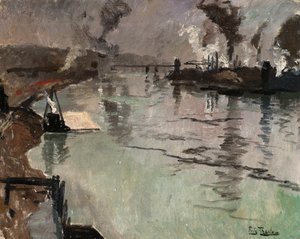 Cheminées le long de la rivière - Frits Thaulow