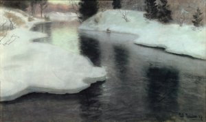 Dégel : La rivière Lysaker, 1887 - Frits Thaulow