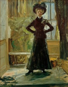 Portrait de la fille en costume noir - Fritz von Uhde