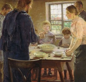 Christ avec les paysans (détail) - Fritz von Uhde