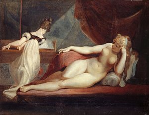 Femme nue reposant et un pianiste, 1799-1800 - Füssli