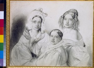 Portraits des comtesses Praskovia, Nadezhda et Maria, filles du prince russe Piotr Viazemski - Fyodor Bruni