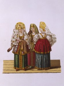 Costumes de femmes et de jeunes filles de Tver de la série Vêtements de l
