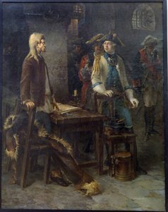 Le tsar Pierre III rend visite à Ivan VI enfermé dans la forteresse de Chlisselbourg en 1762 - Fyodor Jemelyanovich Burov