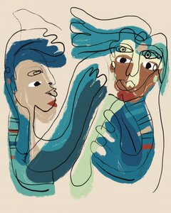 Visages abstraits et expressifs