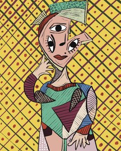 Portrait cubiste plein de vie