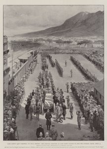 Les derniers adieux du Cap à Cecil Rhodes, le cortège arrivant à la gare de Cape Town pour rejoindre le train funéraire, 3 avril