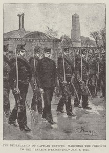La dégradation du capitaine Dreyfus, marchant le prisonnier à la parade d