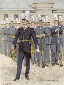 Gardes de la vie suédoise, Stockholm, Suède, 1901 - G Bagge
