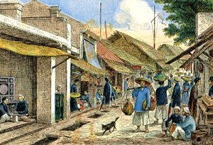 Artisans dans un village annamite, vers 1900 (illustration)