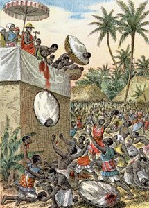 Sacrifices humains en Afrique, c.1900 (illustration)
