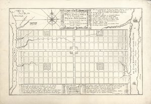 Le premier plan de Philadelphie, conçu par William Penn et Thomas Holme en 1682, 1684 - G. Drogenham