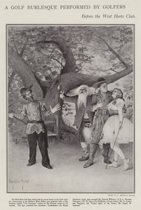 Un burlesque de golf joué par des golfeurs lors du dîner annuel du West Herts Club - G. Grenville Manton