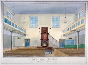 Vue intérieure de la chapelle baptiste de Lion Street, près de New Kent Road, Southwark, Londres, 1826
