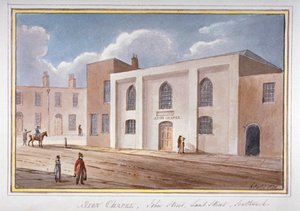 Vue de la chapelle de Sion sur John Street, Southwark, Londres, 1825 - G Yates