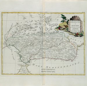 Andalousie et Grenade, gravure par G. Zuliani tirée du Tome I du Nouvel Atlas publié à Venise en 1776 par Antonio Zatta, Collection Privée - G. Zuliani