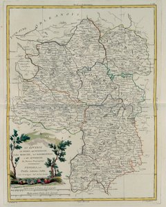Les Gouvernances de Berry, Nivernais, Marche, Bourbon et Auvergne, gravure par G. Zuliani tirée du Tome I du Nouvel Atlas publié à Venise en 1776 par Antonio Zatta, Collection Privée - G. Zuliani