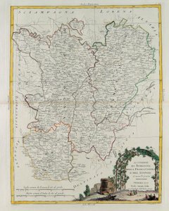 Les Gouvernances de Bourgogne, Franche-Comté et Lyon, gravure par G. Zuliani tirée du Tome I du Nouvel Atlas publié à Venise en 1777 par Antonio Zatta, Collection Privée - G. Zuliani