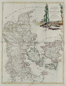 Royaume du Danemark avec le duché de Slesvik, gravure de G. Zuliani tirée du Tome III du "Nouvel Atlas" publié à Venise en 1781 par Antonio Zatta, Collection privée - G. Zuliani