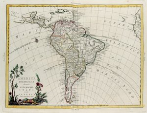 Amérique du Sud divisée en ses principaux États, gravure de G. Zuliani tirée du Tome IV du "Nouvel Atlas" publié à Venise par Antonio Zatta, Collection Privée - G. Zuliani