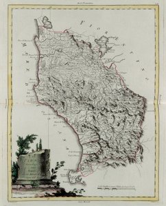 Territoire de Pise, gravure de G. Zuliani tirée du Tome II du "Nouvel Atlas" publié à Venise en 1783 par Antonio Zatta, Collection Privée - G. Zuliani