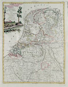 La République de Hollande divisée en ses provinces, gravure de G. Zuliani tirée du Tome I du Nouvel Atlas publié à Venise en 1776 par Antonio Zatta, Collection Privée