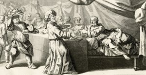 Jésus invité à dîner avec le pharisien, illustration de l