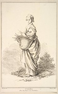 Contadina, du Recueil de diverses figures étrangères inventées par F. Boucher, 18ème siècle