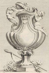 Conception pour un vase avec un faune et une nymphe, du Livre de Vases, planche 1, 1742-50