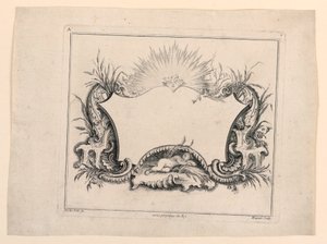 Écusson, de "Recueil Nouveau de Differens Cartouche" - Gabriel Huquier