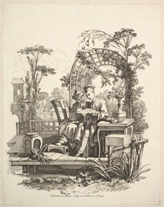 Homme et femme lisant, vers 1742 - Gabriel Huquier