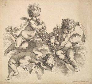 Trois enfants avec une assiette de fruits