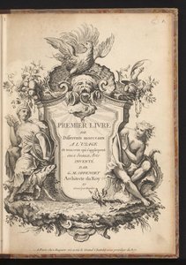 Page de titre pour une série de six ornements (premier livre de différents morceaux à l