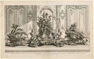 Œuvres de Juste-Aurèle Meissonier : Projet sculptural en argent pour un grand centre de table..., vers 1735-1737