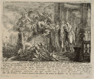Allégorie sur la convalescence du Dauphin - Gabriel Jacques de Saint Aubin