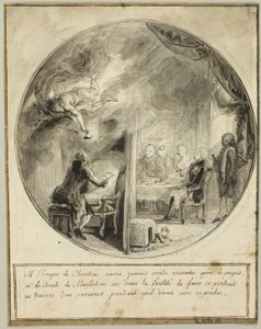 Gabriel de Saint-Aubin exécutant le portrait de l