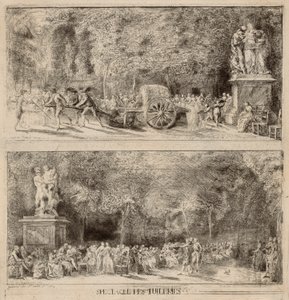 Scènes des Tuileries : Les chaises et la charrette d