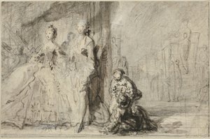 La promenade sur le boulevard - Gabriel Jacques de Saint Aubin