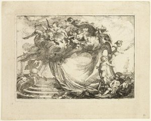 Vignette pour une adresse - Gabriel Jacques de Saint Aubin