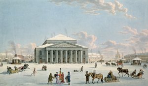 Le théâtre Bolchoï, Saint-Pétersbourg, par Gabriel ou Matthias Lory, vers 1800, d