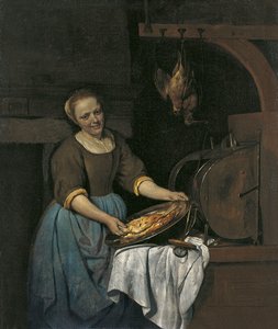 Servante de cuisine préparant du poisson - Gabriel Metsu