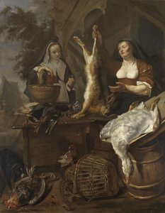 Femme vendant du gibier à l