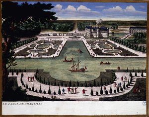 Canal du domaine de Chantilly - gravure de Perelle - Gabriel Perelle