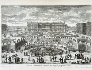 Vue du Château de Versailles du côté du bassin - par Perelle, fin 17e siècle - Gabriel Perelle